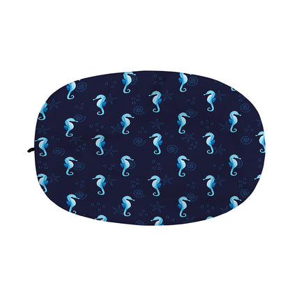 Blue Seahorse Pattern Print Car Side Mirror Covers