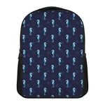 Blue Seahorse Pattern Print Casual Backpack