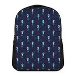 Blue Seahorse Pattern Print Casual Backpack
