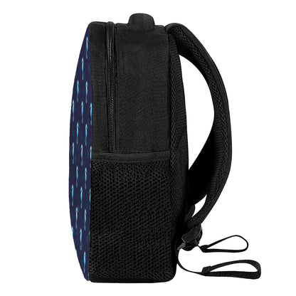Blue Seahorse Pattern Print Casual Backpack