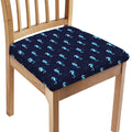 Blue Seahorse Pattern Print Chair Cushion Cover