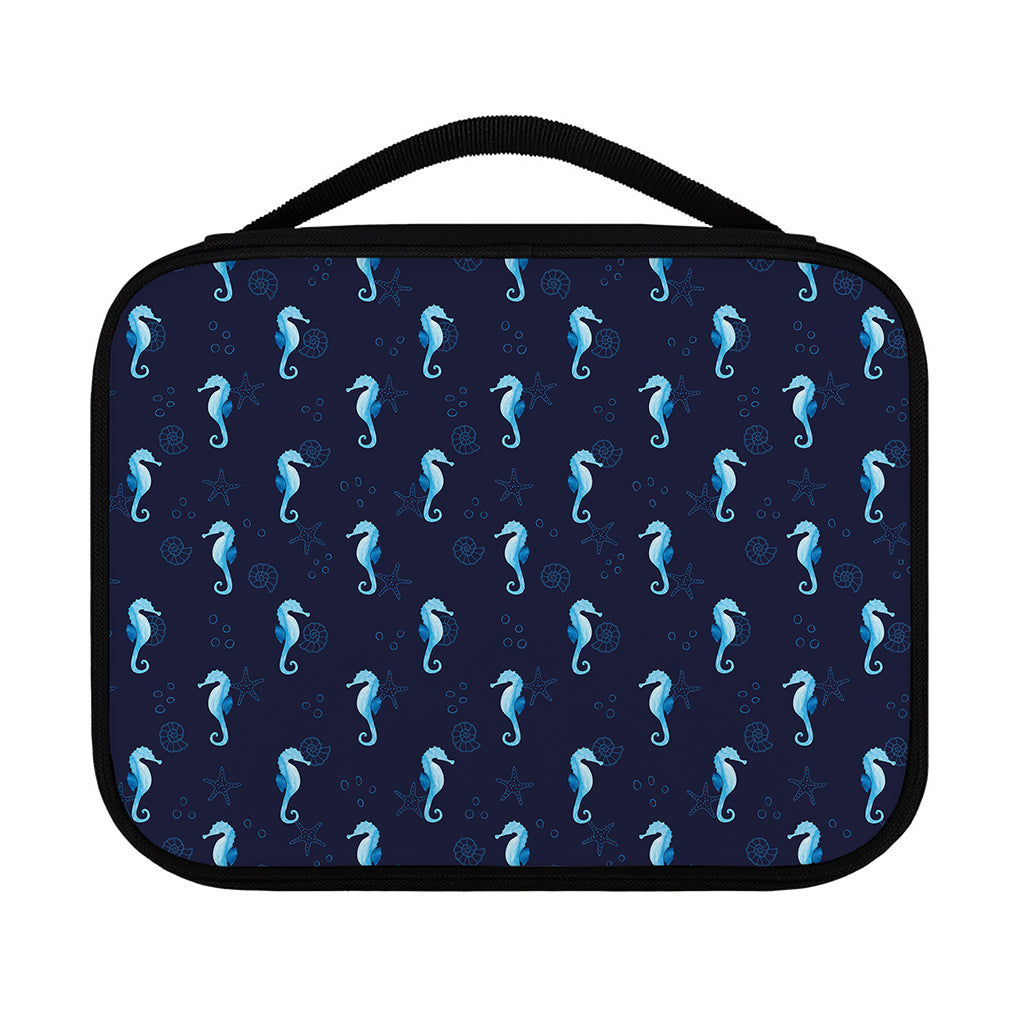 Blue Seahorse Pattern Print Classic Bible Case