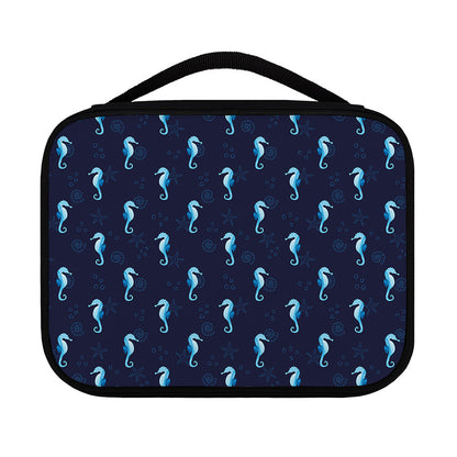 Blue Seahorse Pattern Print Classic Bible Case