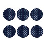 Blue Seahorse Pattern Print Coaster Set