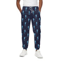 Blue Seahorse Pattern Print Cotton Sweatpants