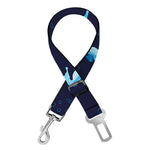 Blue Seahorse Pattern Print Dog Seat Belt