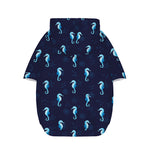 Blue Seahorse Pattern Print Dog Zip Up Hoodie