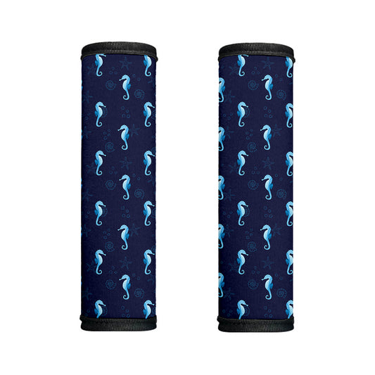 Blue Seahorse Pattern Print Handle Covers
