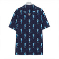Blue Seahorse Pattern Print Hawaiian Shirt