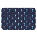 Blue Seahorse Pattern Print Indoor Door Mat