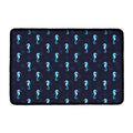 Blue Seahorse Pattern Print Kitchen Mat