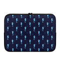 Blue Seahorse Pattern Print Laptop Sleeve