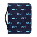 Blue Seahorse Pattern Print Leather Bible Cover