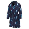 Blue Seahorse Pattern Print Men's Bathrobe