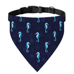 Blue Seahorse Pattern Print Over The Collar Dog Bandana
