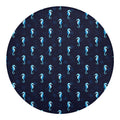 Blue Seahorse Pattern Print Round Blanket