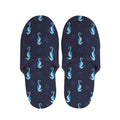 Blue Seahorse Pattern Print Slippers
