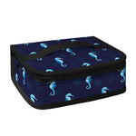 Blue Seahorse Pattern Print Small Lunch Bag