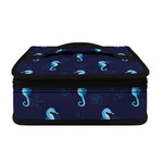 Blue Seahorse Pattern Print Small Lunch Bag