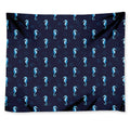 Blue Seahorse Pattern Print Tapestry