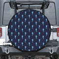 Blue Seahorse Pattern Print Tire Cover