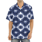 Blue Shibori Print Aloha Shirt