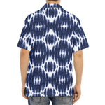 Blue Shibori Print Aloha Shirt