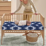 Blue Shibori Print Baby Crib Sheet
