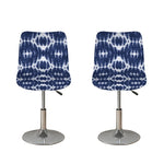 Blue Shibori Print Bar Stool Covers