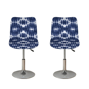 Blue Shibori Print Bar Stool Covers