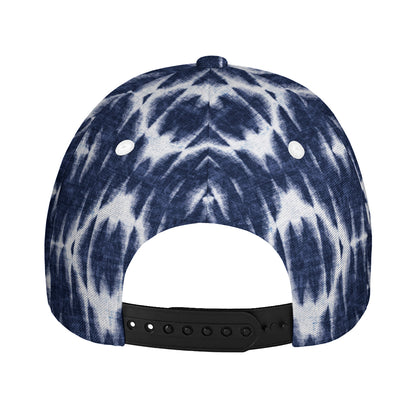 Blue Shibori Print Baseball Cap