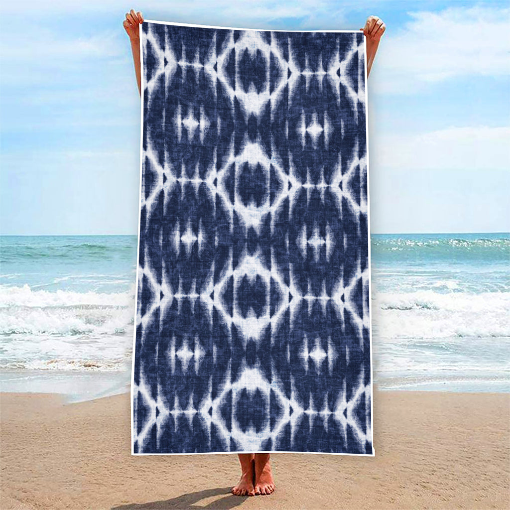 Blue Shibori Print Beach Towel