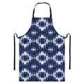 Blue Shibori Print Bib Apron With Pocket