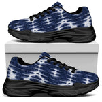 Blue Shibori Print Black Chunky Shoes