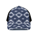 Blue Shibori Print Black Mesh Trucker Hat