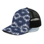 Blue Shibori Print Black Mesh Trucker Cap