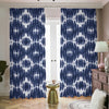 Blue Shibori Print Blackout Pencil Pleat Curtains