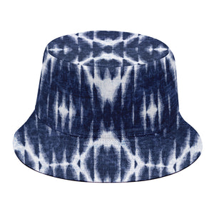 Blue Shibori Print Bucket Hat