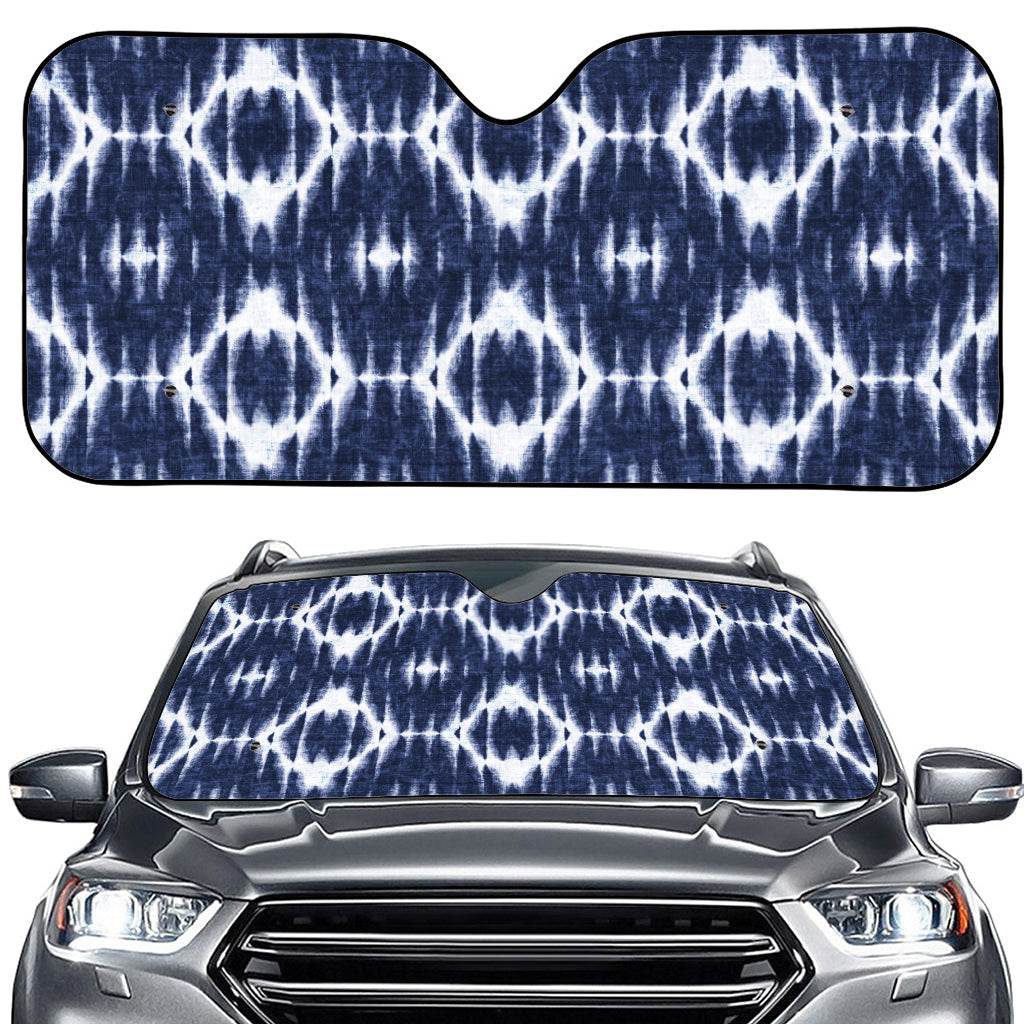 Blue Shibori Print Car Windshield Sun Shade