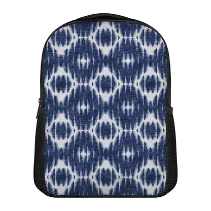 Blue Shibori Print Casual Backpack