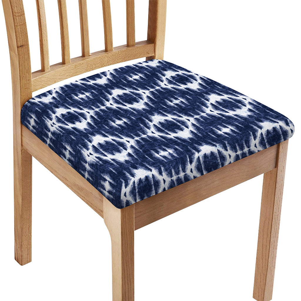 Blue Shibori Print Chair Cushion Cover