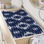 Blue Shibori Print Changing Pad Cover