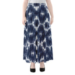 Blue Shibori Print Chiffon Maxi Skirt