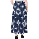 Blue Shibori Print Chiffon Maxi Skirt