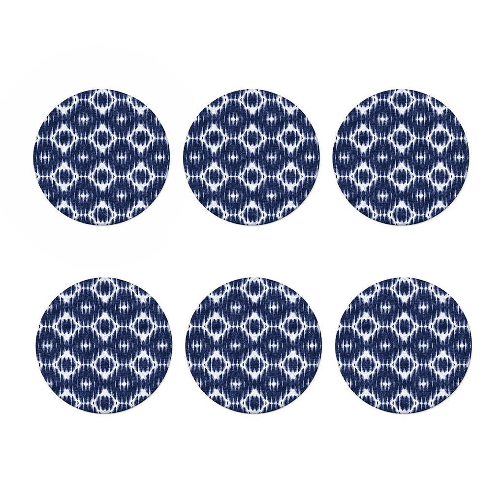 Blue Shibori Print Coaster Set