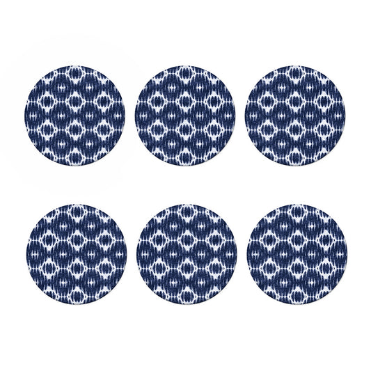 Blue Shibori Print Coaster Set