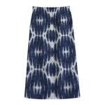 Blue Shibori Print Cotton Front Slit Maxi Skirt