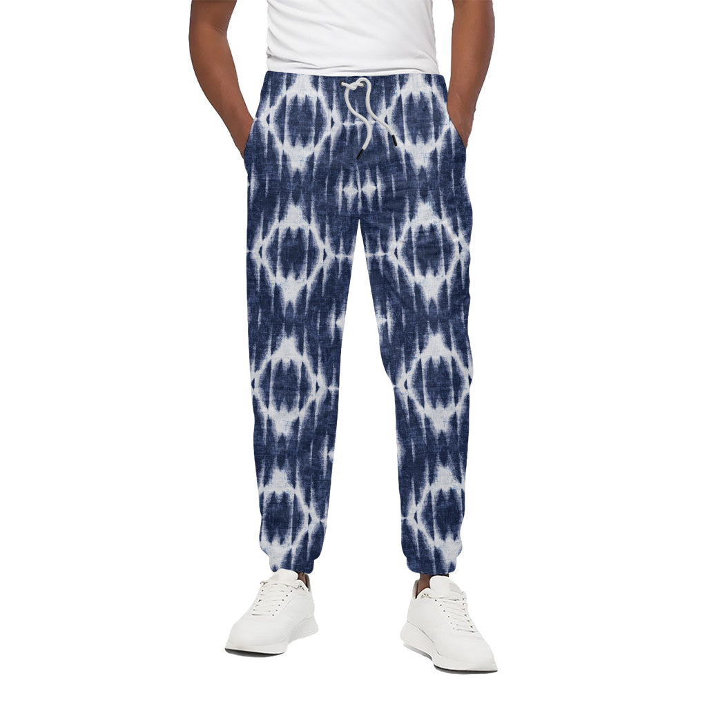 Blue Shibori Print Cotton Pants