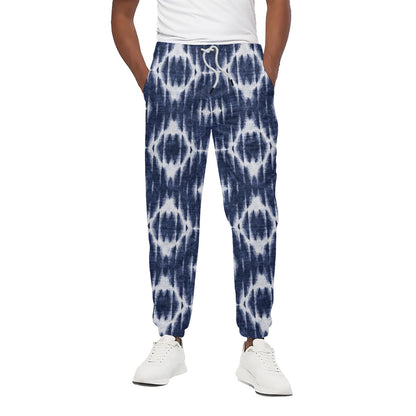 Blue Shibori Print Cotton Pants