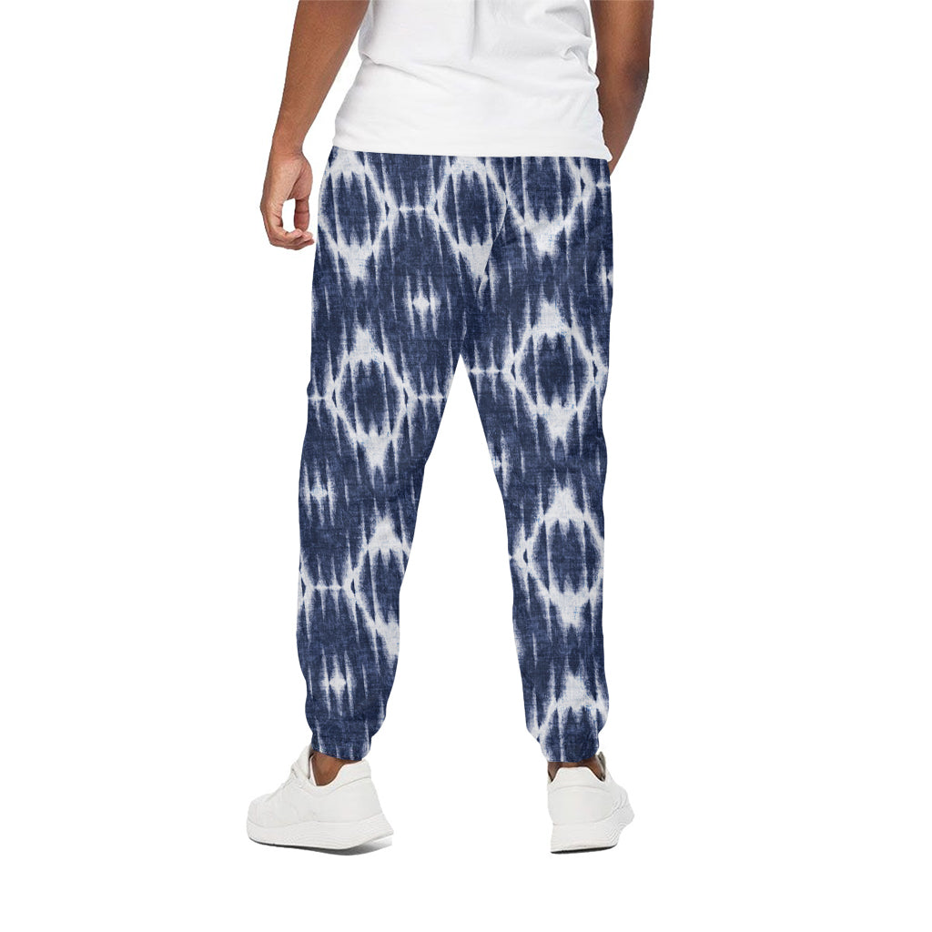 Blue Shibori Print Cotton Pants